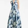 Sachin & Babi Rooke Gown - Blue Ikat Floral