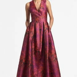 Sachin & Babi Rooke Gown - Raspberry Bouquet Multi
