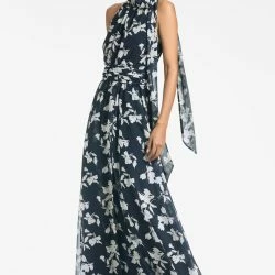 Sachin & Babi Kayla Gown - Navy Venetia Petal