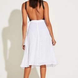 Vitamin A Lana Skirt - EcoLinen Gauze White -ANNA-KACI SHOP M00192289055960 2035920309