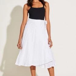 Vitamin A Lana Skirt - EcoLinen Gauze White