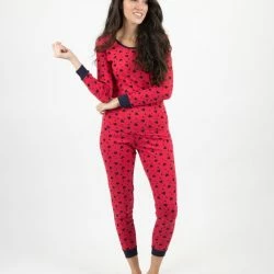 Leveret Womens Hearts Cotton Pajamas