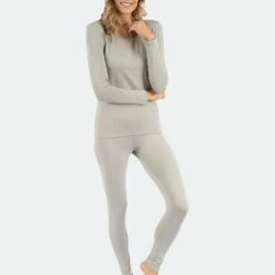 Leveret Womens Neutral Solid Color Thermal Pajamas -ANNA-KACI SHOP M00192692091821 1522020183