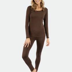 Leveret Womens Neutral Solid Color Thermal Pajamas -ANNA-KACI SHOP M00192692091821 2093330677