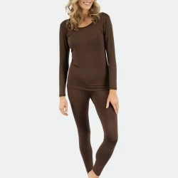 Leveret Womens Neutral Solid Color Thermal Pajamas -ANNA-KACI SHOP M00192692091821 2268215763