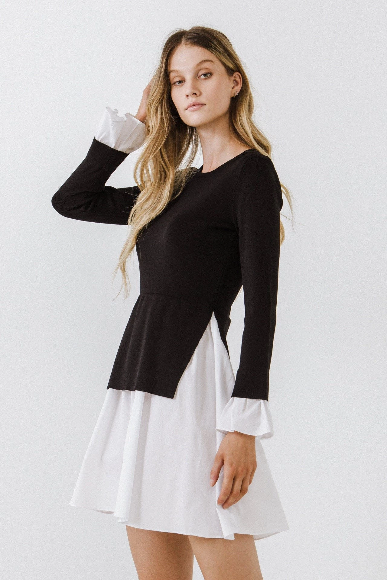 English Factory Mixed Media Mini Dress 3 English Factory Mixed Media Mini Dress - Image 3