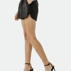 Grey Lab Faux Leather Shorts -ANNA-KACI SHOP M00192934283038 4279986306