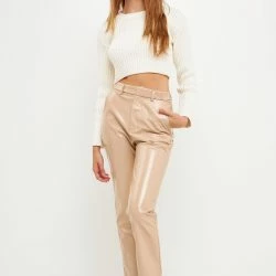 Grey Lab Faux Leather Pants