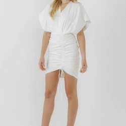 Endless Rose Stretch Linen Shirred Mini Dress -ANNA-KACI SHOP M00192934372855 4186784265