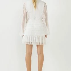 Endless Rose Swiss Dot Ruched Dress 7 Endless Rose Swiss Dot Ruched Dress -ANNA-KACI SHOP M00192934378611 2517333416