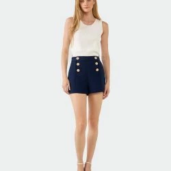 Endless Rose Gold Color Button Detail Shorts -ANNA-KACI SHOP M00192934379458 2899791372