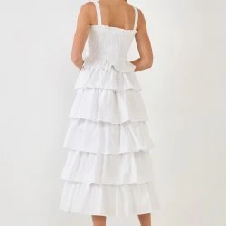 English Factory Ruffle Tiered Maxi Dress With Ties -ANNA-KACI SHOP M00192934388832 796351988