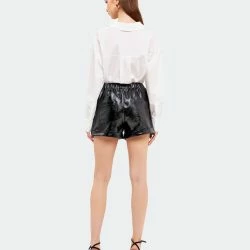 Grey Lab Shiny PU Shorts -ANNA-KACI SHOP M00192934431026 425691786