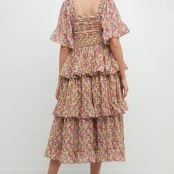 Free The Roses The Roses Floral Smocked Ruffle Tiered Maxi Dress -ANNA-KACI SHOP M00192934449823 171210066