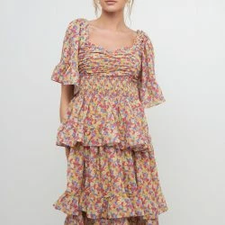 Free The Roses The Roses Floral Smocked Ruffle Tiered Maxi Dress -ANNA-KACI SHOP M00192934449823 1726821873