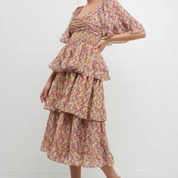 Free The Roses The Roses Floral Smocked Ruffle Tiered Maxi Dress -ANNA-KACI SHOP M00192934449823 1904946859