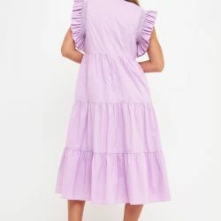 English Factory Tiered Midi Dress - Lilac -ANNA-KACI SHOP M00192934498487 3802887575