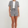English Factory High-Waisted Gingham Shorts