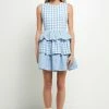 English Factory Gingham Tiered Mini Dress