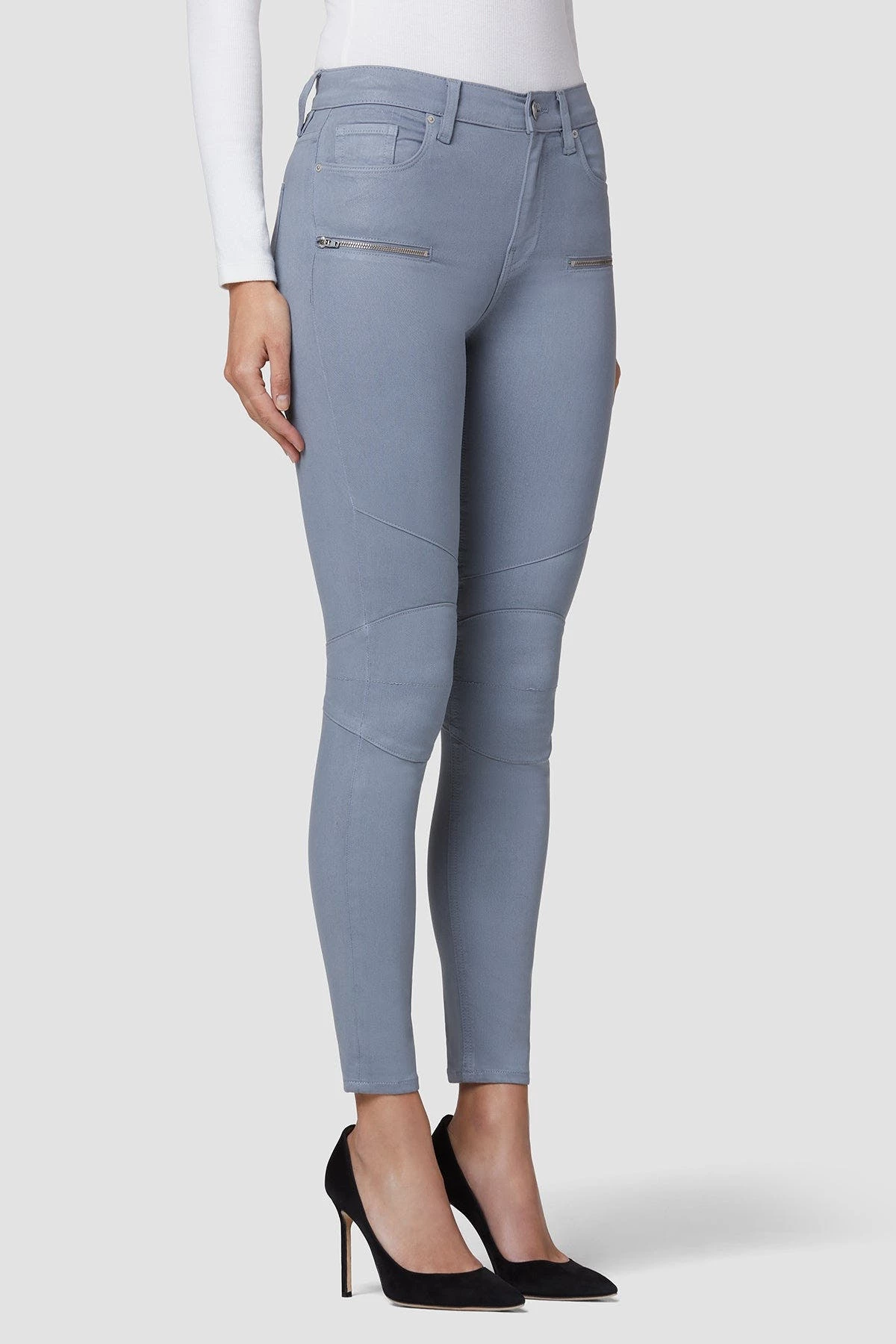 Hudson Jeans Barbara High-Rise Super Skinny Coated Moto Pant 4 Hudson Jeans Barbara High-Rise Super Skinny Coated Moto Pant - Image 4