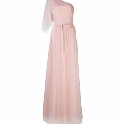 Marchesa Bridesmaids One-Shoulder Handkerchief Flutter Sleeve Gown -ANNA-KACI SHOP M00193461106036 444660992