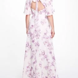 Marchesa Bridesmaids Rome Printed Gown - Lilac -ANNA-KACI SHOP M00193461187295 135468306