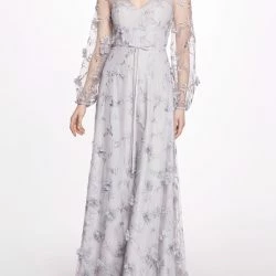Marchesa Bridesmaids Avellino Gown - Dove Grey