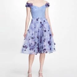 Marchesa Notte Floral Sweetheart Cocktail Dress