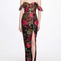 Marchesa Bridesmaids A-Line Embroidered Gown