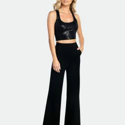 Dress The Population Classic Wide Leg - Black