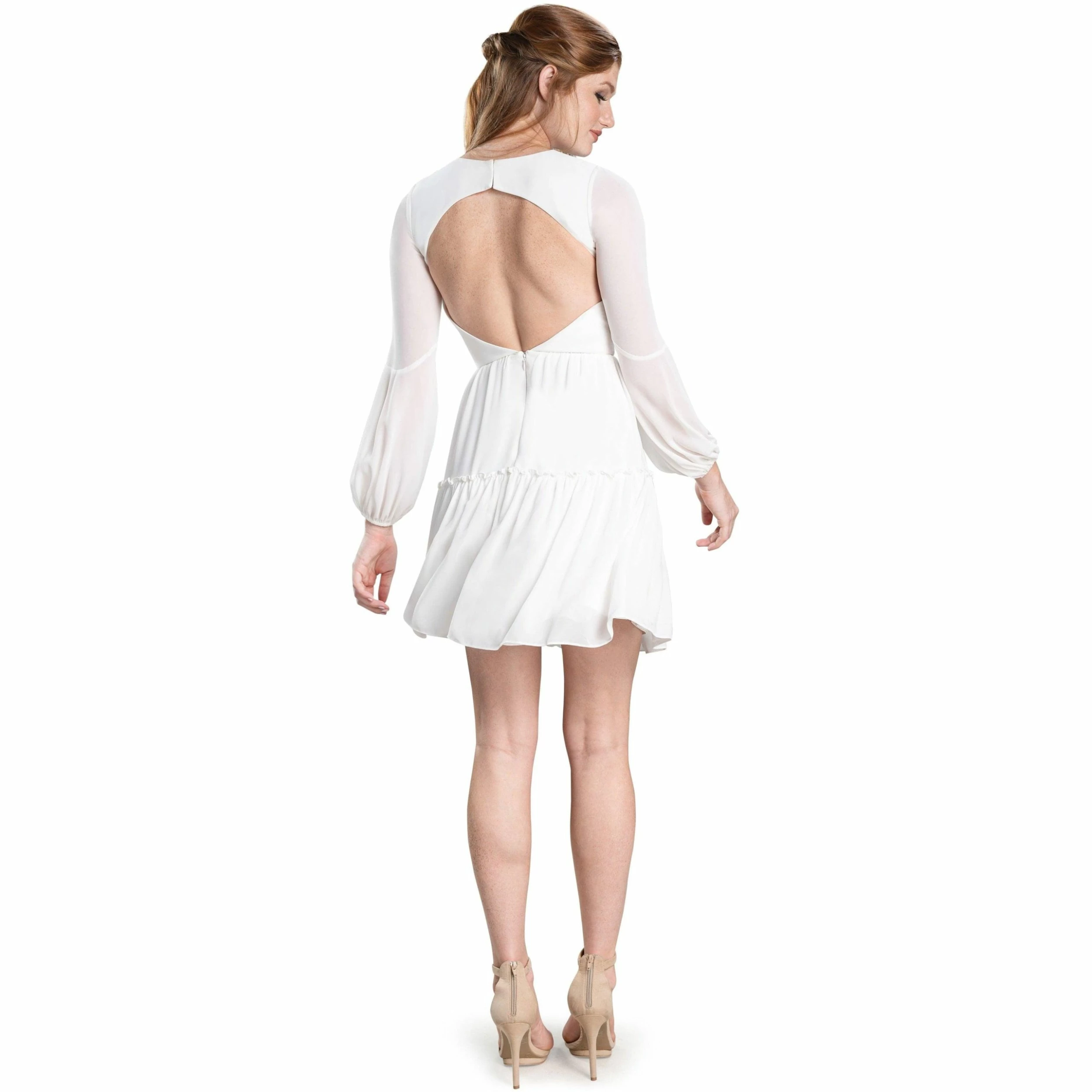 Dress The Population Blouson-Sleeve Chiffon Mini Dress 2 Dress The Population Blouson-Sleeve Chiffon Mini Dress - Image 2