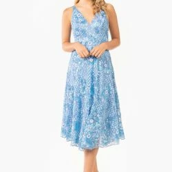 Dress The Population Elisa Sky Blue Midi Dress