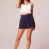 B.O.G. Collective Percy Navy High Waisted Shorts - Navy