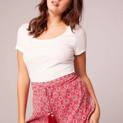 B.O.G. Collective Flashpoint Red Medallion Print Shorts - Red/Egret -ANNA-KACI SHOP M00194443099704 2953569614