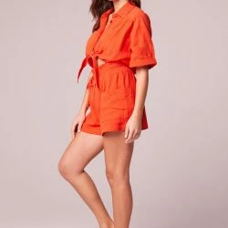 B.O.G. Collective Dilia Tangerine High Waisted Shorts - Tangerine -ANNA-KACI SHOP M00194443103531 2207175476