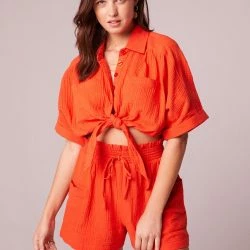 B.O.G. Collective Dilia Tangerine High Waisted Shorts - Tangerine -ANNA-KACI SHOP M00194443103531 3773899774