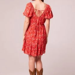 B.O.G. Collective Desiree Crimson Floral Puff Sleeve Mini Dress -ANNA-KACI SHOP M00194443105801 229650627