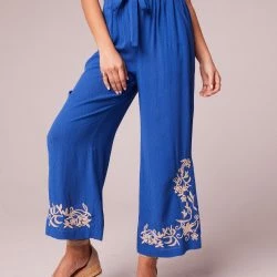 B.O.G. Collective Marta Royal Blue Embroidered Pants -ANNA-KACI SHOP M00194443106563 2092717422