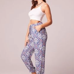B.O.G. Collective Yazmin Blue Paisley Pattern Pants -ANNA-KACI SHOP M00194443106686 4116092418