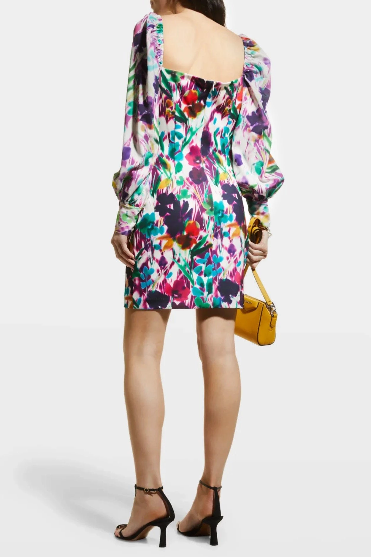 ONE33 SOCIAL Floral Multicolored Plunging Cocktail Dress 3 ONE33 SOCIAL Floral Multicolored Plunging Cocktail Dress - Image 3