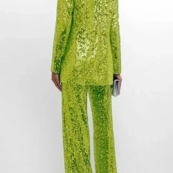 ONE33 SOCIAL The Starling - Lime Sequin Pant -ANNA-KACI SHOP M00195230513410 3020234807