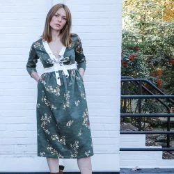 Onīrik īrik Carla Dress / Olive Floral Cotton -ANNA-KACI SHOP M00196044052102 702596096 scaled