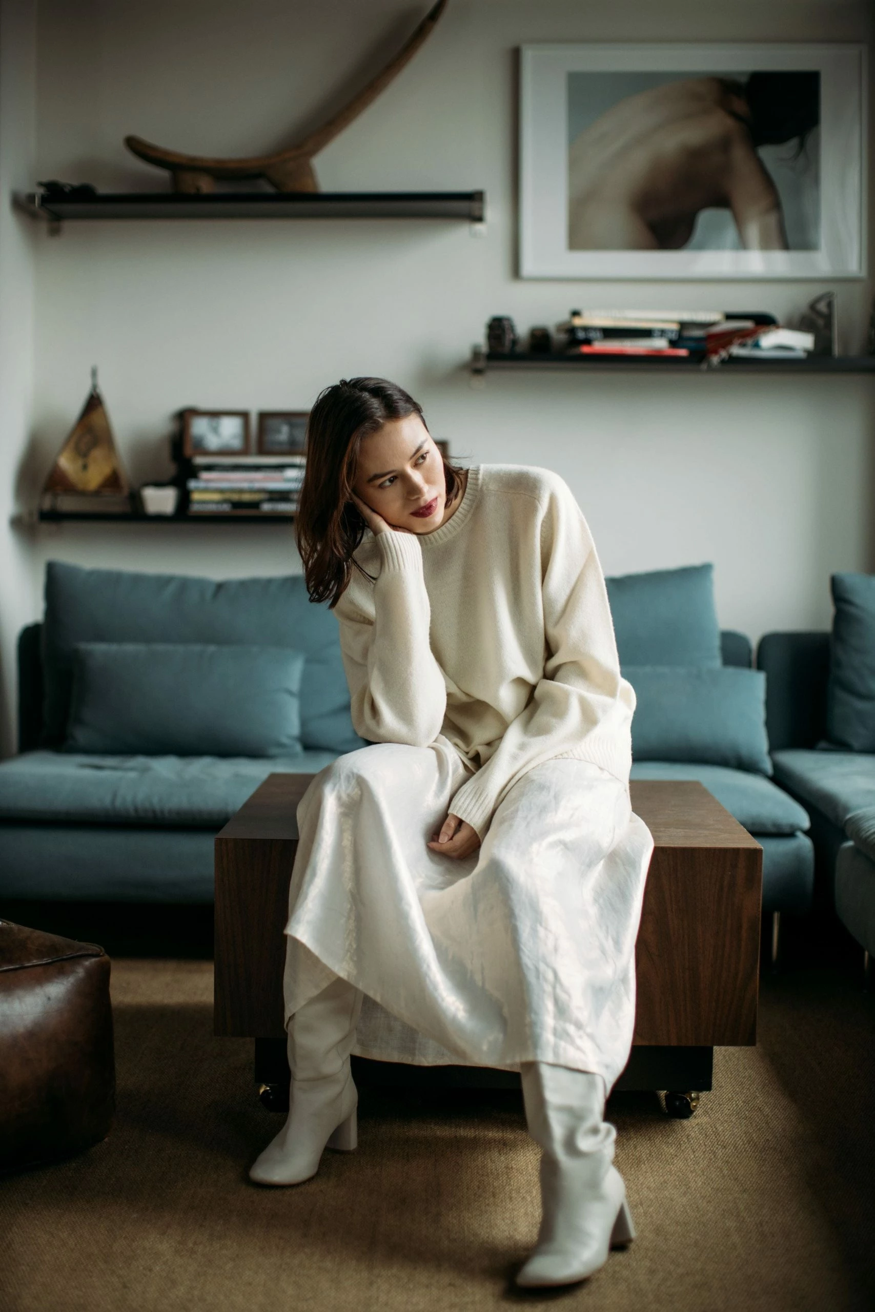 Onīrik īrik Eliza Skirt / Gold On Milk Linen 4 Onīrik īrik Eliza Skirt / Gold On Milk Linen - Image 4