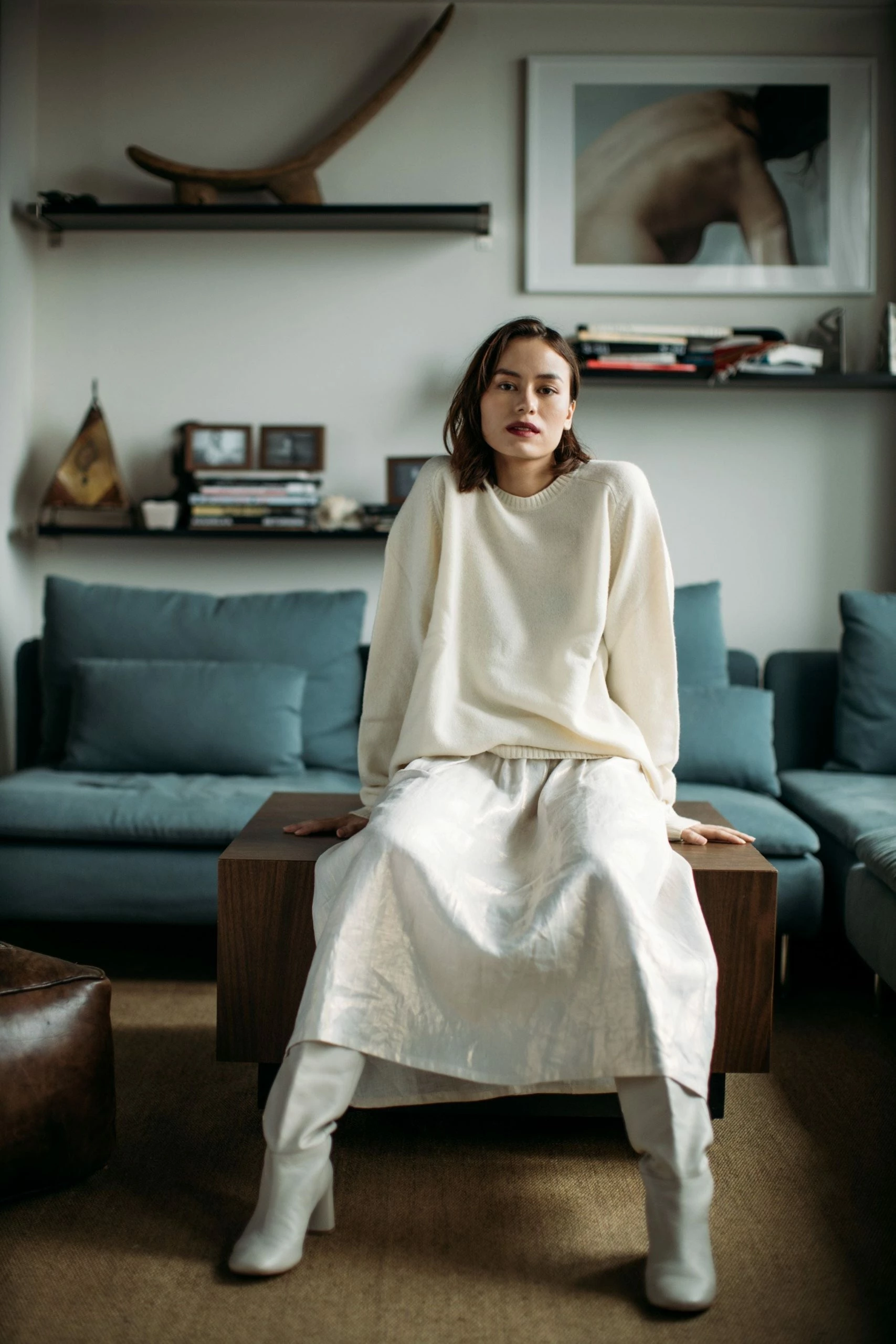 Onīrik īrik Eliza Skirt / Gold On Milk Linen 3 Onīrik īrik Eliza Skirt / Gold On Milk Linen - Image 3