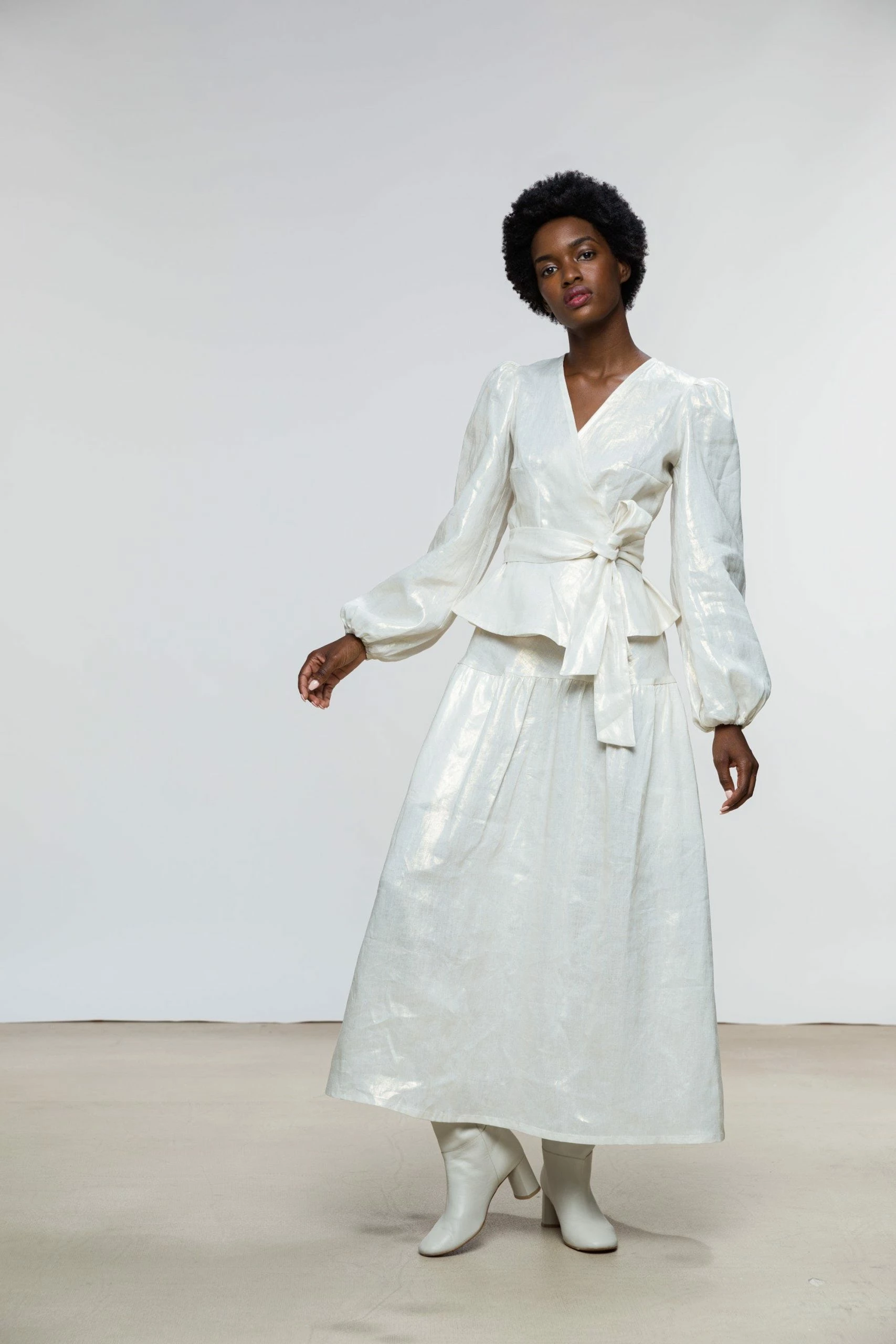 Onīrik īrik Eliza Skirt / Gold On Milk Linen 5 Onīrik īrik Eliza Skirt / Gold On Milk Linen - Image 5