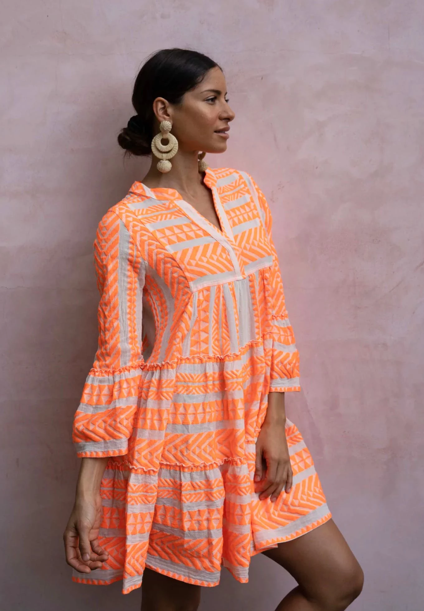 BEACH HAUS Lla Dress - Neon Orange 1 BEACH HAUS Lla Dress - Neon Orange