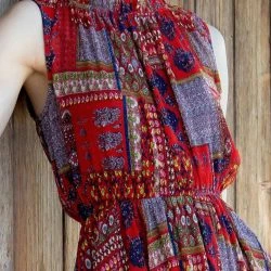 Eva Franco Santal Dress - Patchwork Pleated -ANNA-KACI SHOP M00196044820107 1655882666