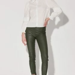Walter Baker Roxanna Pant, Basil - Stretch Leather