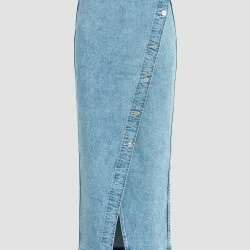 Hudson Jeans Asymmetrical Front Pencil Skirt - Rose Garden