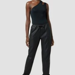 Hudson Jeans Lounge Track Pant - Coated Black Beauty -ANNA-KACI SHOP M00196450037557 123829658